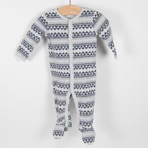 Petit Lem Geometric Tribal Print Snap‎ Footed Romper Gray Size 6 Months